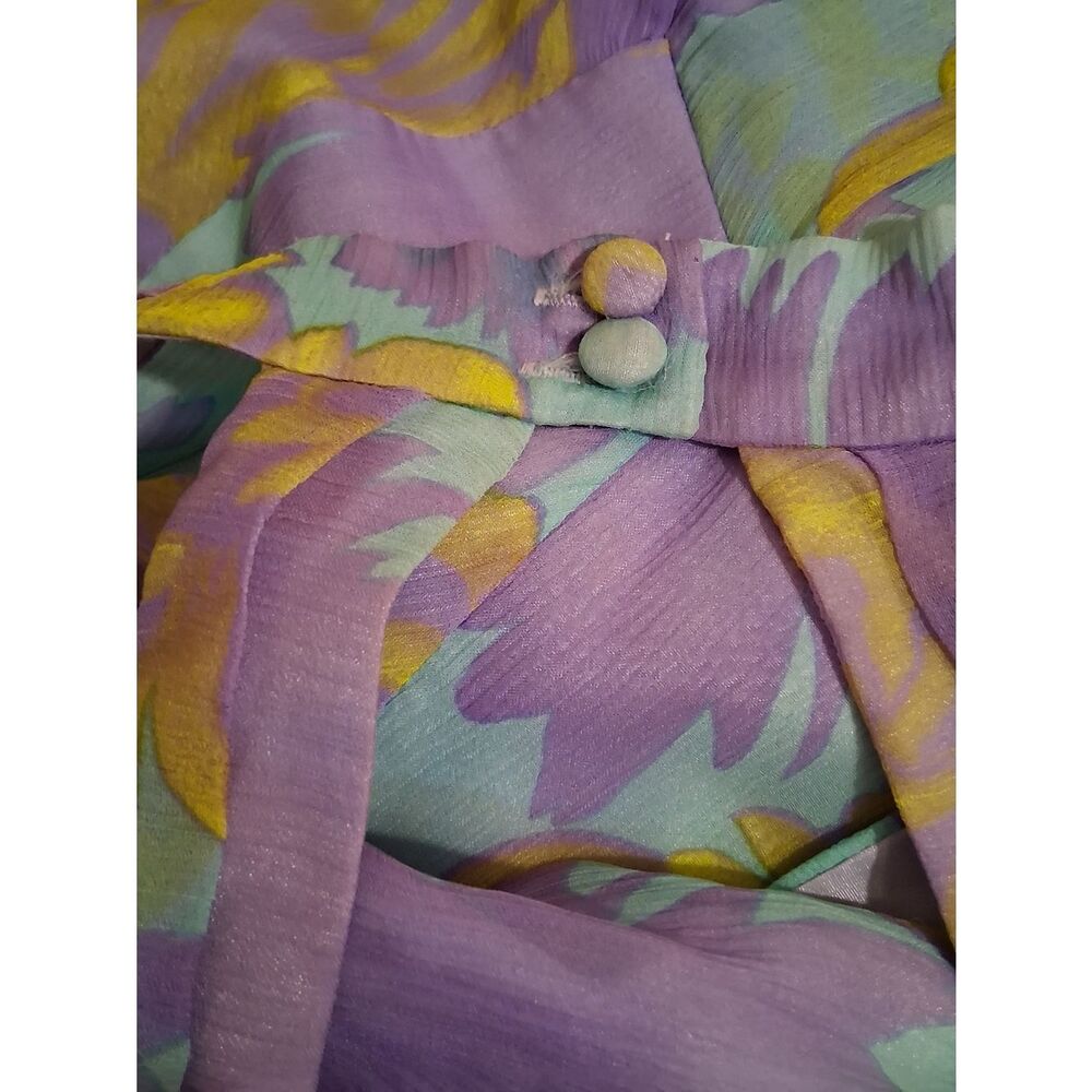 Nanette Lepore 100% Silk Lavender Floral Tie-Front Midi Dress - Picture 15 of 16